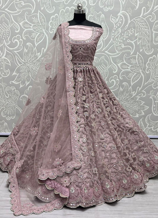 Lehenga Choli Net Lavender Diamond Lehenga Choli