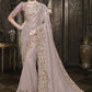 Contemporary Tissue Lavender Embroidered Saree