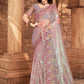 Traditional Saree Net Lavender Embroidered Saree