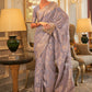 Contemporary Handloom Silk Lavender Weaving Saree
