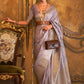 Classic Handloom Silk Satin Lavender Weaving Saree