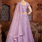 Lehenga Choli Art Silk Net Purple Embroidered Lehenga Choli