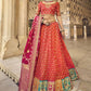 Lehenga Choli Banarasi Silk Red Embroidered Lehenga Choli