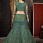 Lehenga Choli Net Green Embroidered Lehenga Choli