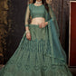 Lehenga Choli Net Green Embroidered Lehenga Choli