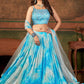Lehenga Choli Pure Georgette Aqua Blue Embroidered Lehenga Choli