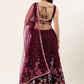 Lehenga Choli Net Burgundy Embroidered Lehenga Choli