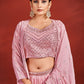 Lehenga Choli Georgette Pink Mirror Lehenga Choli