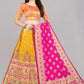 Lehenga Choli Banarasi Silk Jacquard Yellow Jacquard Work Lehenga Choli