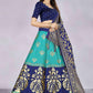 Lehenga Choli Banarasi Silk Jacquard Turquoise Jacquard Work Lehenga Choli