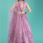 Lehenga Choli Net Lavender Embroidered Lehenga Choli