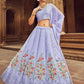 Lehenga Choli Georgette Lavender Embroidered Lehenga Choli