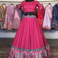 Lehenga Choli Silk Pink Print Lehenga Choli