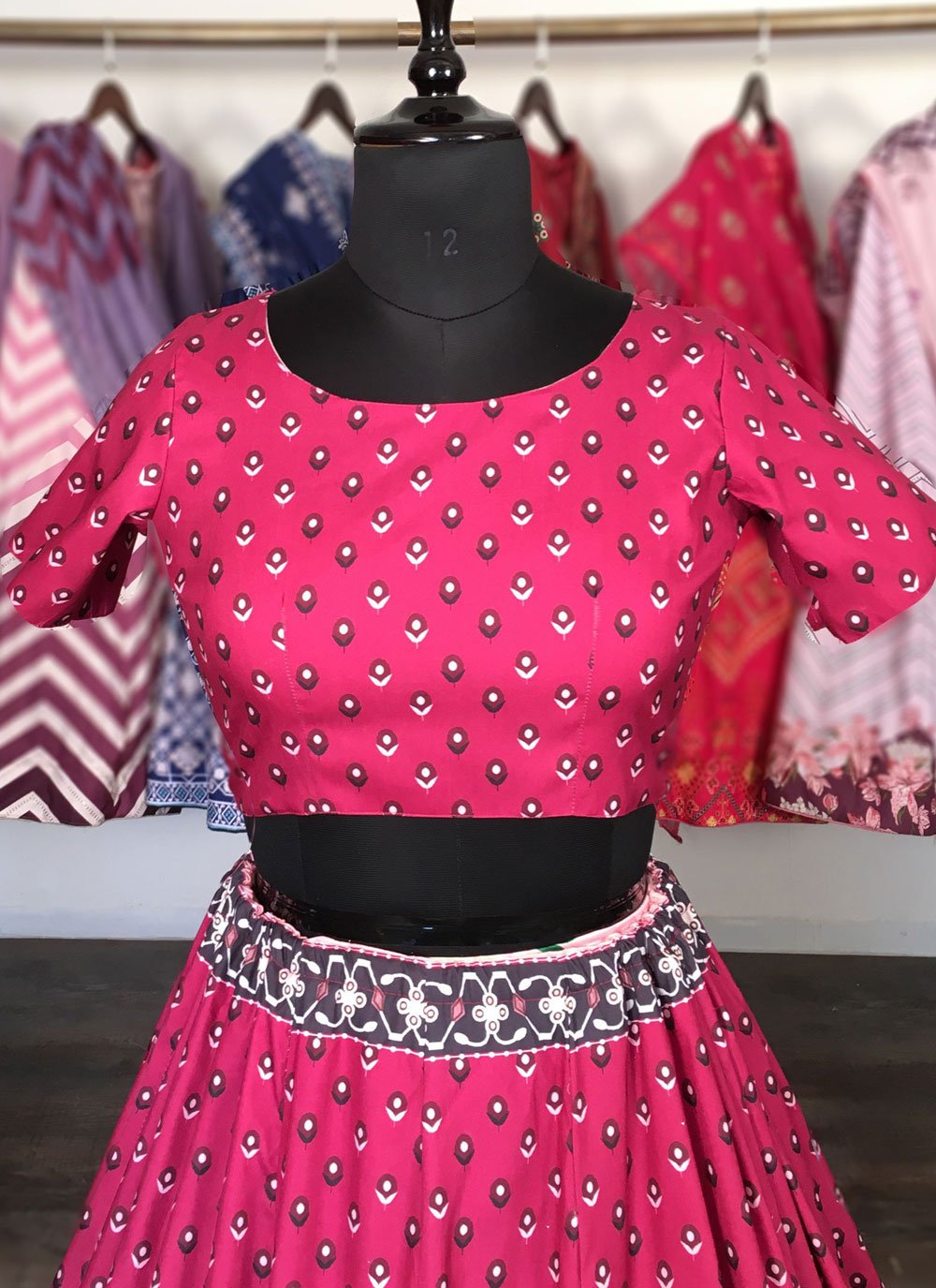 Lehenga Choli Silk Pink Print Lehenga Choli