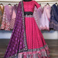 Lehenga Choli Silk Pink Print Lehenga Choli