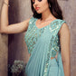 Lehenga Style Saree Shimmer Sea Green Mirror Saree