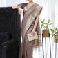 Classic Linen Tissue Brown Strips Print Saree