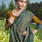 Contemporary Linen Green Embroidered Saree