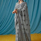 Contemporary Linen Grey Lucknowi Work Saree