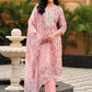 Salwar Suit Linen Pink Embroidered Salwar Kameez