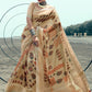 Trendy Saree Linen Beige Digital Print Saree