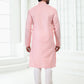 Kurta Pyjama Cotton Linen Pink Thread Mens