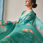 Trendy Saree Linen Green Print Saree