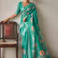 Trendy Saree Linen Green Print Saree