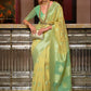 Contemporary Linen Yellow Weaving Saree