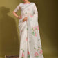 Contemporary Linen White Print Saree