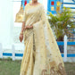 Classic Linen Tissue Yellow Woven Saree