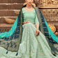 A Line Lehenga Georgette Sea Green Embroidered Lehenga Choli