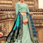 A Line Lehenga Georgette Sea Green Embroidered Lehenga Choli