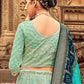 A Line Lehenga Georgette Sea Green Embroidered Lehenga Choli