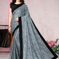 Classic Lycra Silver Floral Patch Saree