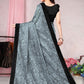 Classic Lycra Silver Floral Patch Saree