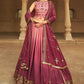 Lehenga Choli Silk Magenta Embroidered Lehenga Choli