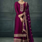 Palazzo Salwar Suit Georgette Silk Magenta Embroidered Salwar Kameez