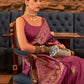 Trendy Saree Handloom Silk Tussar Silk Magenta Sequins Saree