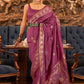 Trendy Saree Handloom Silk Tussar Silk Magenta Sequins Saree