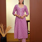 Pant Style Suit Cotton Magenta Print Salwar Kameez