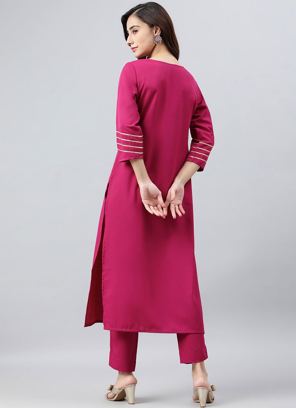 Trendy Suit Poly Silk Magenta Plain Salwar Kameez