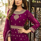 Anarkali Suit Faux Georgette Magenta Embroidered Salwar Kameez