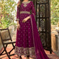 Anarkali Suit Faux Georgette Magenta Embroidered Salwar Kameez