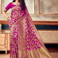 Contemporary Silk Magenta Weaving Saree