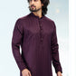 Kurta Pyjama Silk Magenta Fancy Work Mens