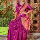 Trendy Saree Satin Silk Magenta Weaving Saree