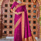 Trendy Saree Satin Silk Magenta Weaving Saree