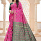 Classic Silk Magenta Woven Saree