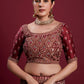 A Line Lehenga Georgette Maroon Dori Work Lehenga Choli